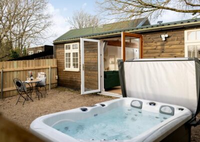 Stargaze, a luxury chalet with a hot tub, sleeps two | Downwood Holidays, Dorset